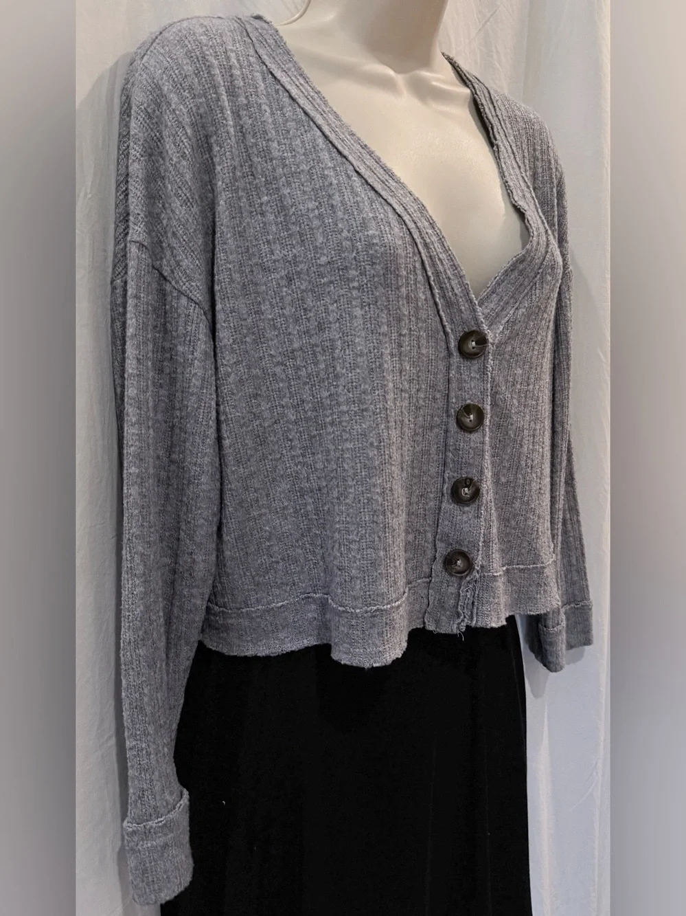 HASHTTAG Ribbed Cropped Cardigan - Picture 2 of 4